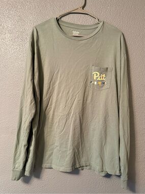 Pitt Panthers Sage Green Long Sleeve Pocket Tee